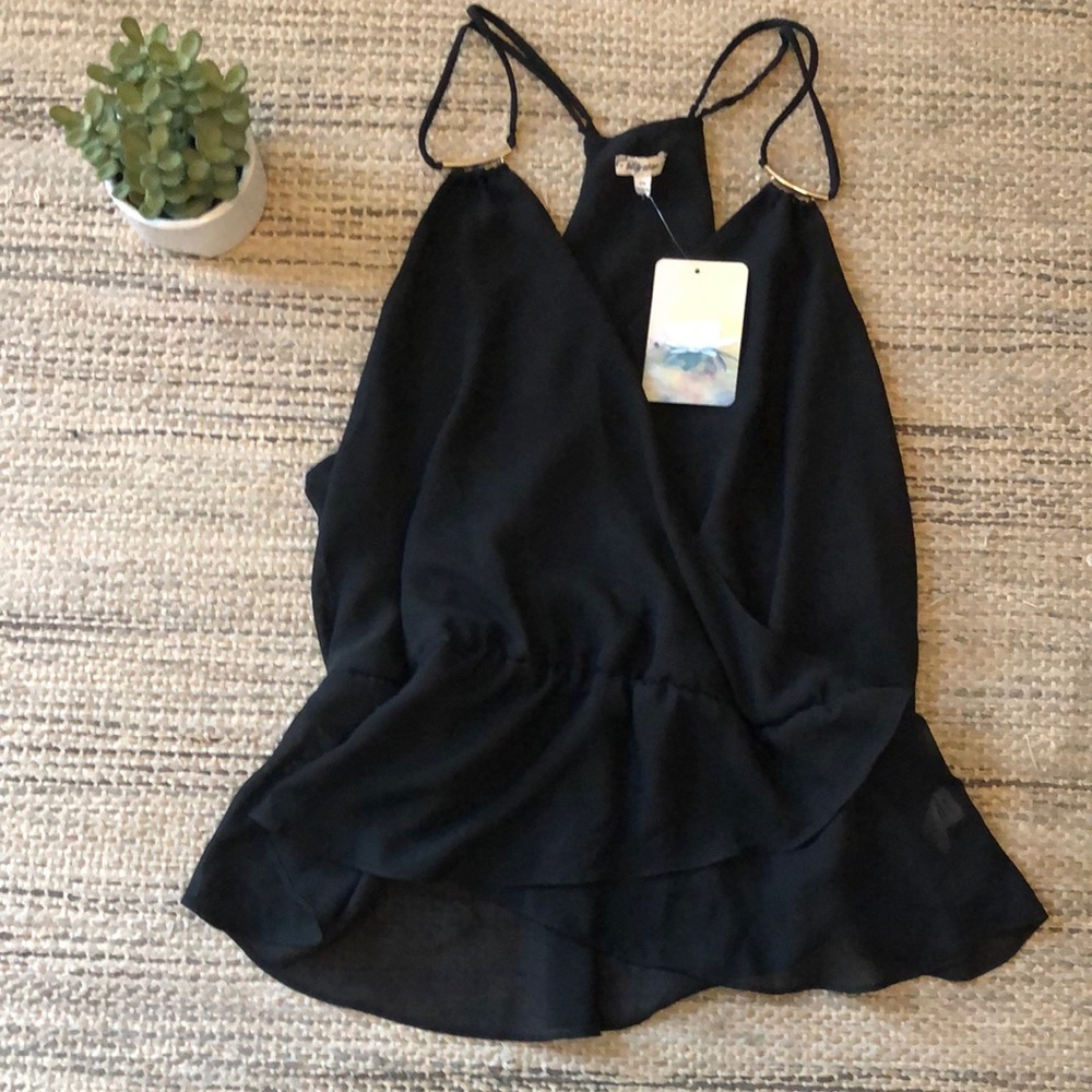 NWT Lily Star Black Sheer Tank top Size XL